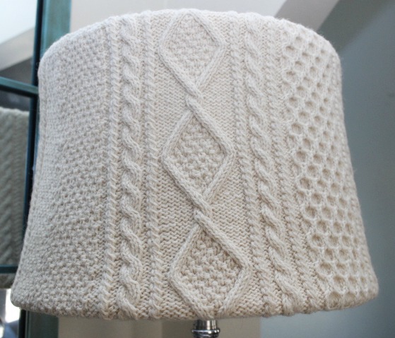 no sew sweater lampshade and i do mean no sew, crafts, home decor, The beautiful texture instantly says warm and cozy