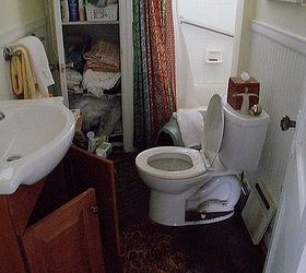 restored beach cottage bathroom, bathroom ideas, home decor, this is what I faced when returning to my home Two feet of muddy flood water does not leave much that is salvageable Only the toilet was reusable