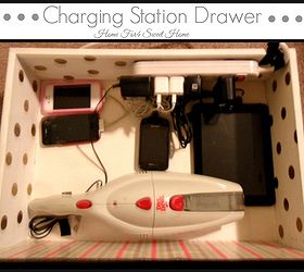 pretty organized charging station drawer, organizing