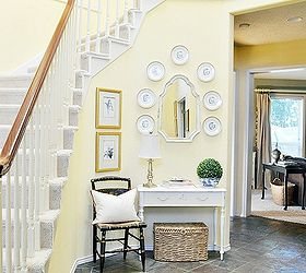 staircase and foyer makeover, flooring, home decor, stairs