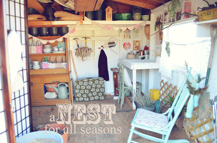 my shed retreat, gardening, home decor, outdoor living, storage ideas, Mommy s Shed A Nest for All Seasons