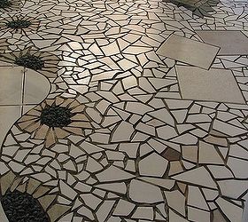 this is another section of a mosaic floor i created, flooring, tile flooring, tiling, This is part of a gallery floor I designed several years back I wanted to come up with a design that would lead the customers from one area to the next