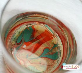 diy marbled glassware with nail polish, crafts, repurposing upcycling, Looking into the glass you see a beautiful marbled design