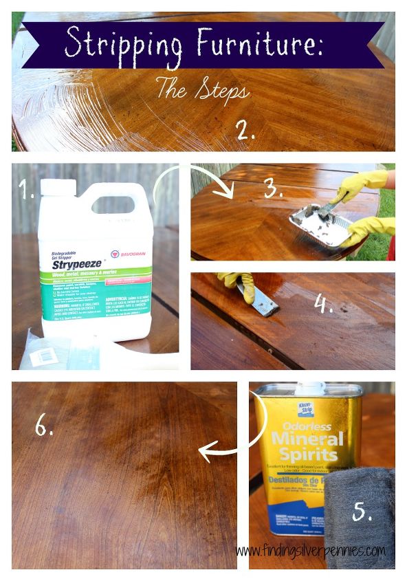 how to strip furniture, painted furniture, Step by step in photos