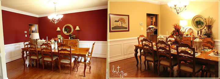 dining room makeover, dining room ideas, home decor, seasonal holiday decor, thanksgiving decorations, Before After