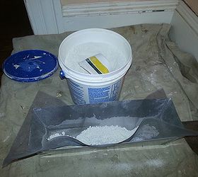 how to repair a large crack in plaster, diy, home maintenance repairs, how to, wall decor, Use a mixable powdered drywall compound Many actually contain plaster and will shrink less
