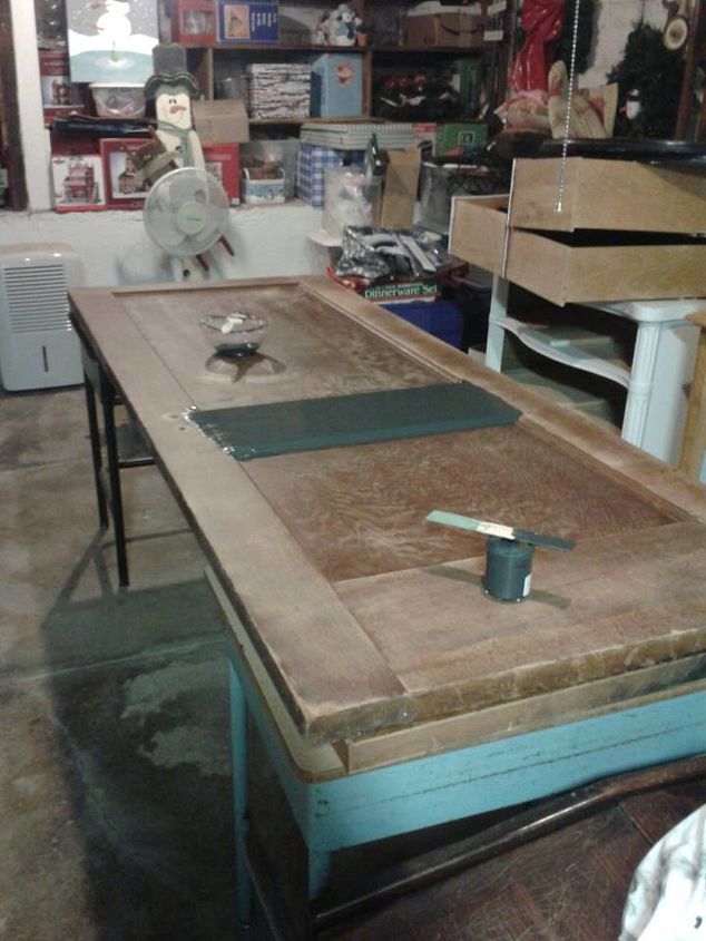 How I Turned An Old Door Into Our New Computer Desk. Hometalk how i turned an old door into our new computer desk, diy, how to - How I Turned An Old Door Into Our New Computer Desk. Hometalk