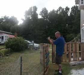 dog playground in 5 hrs, my husband working on a gate