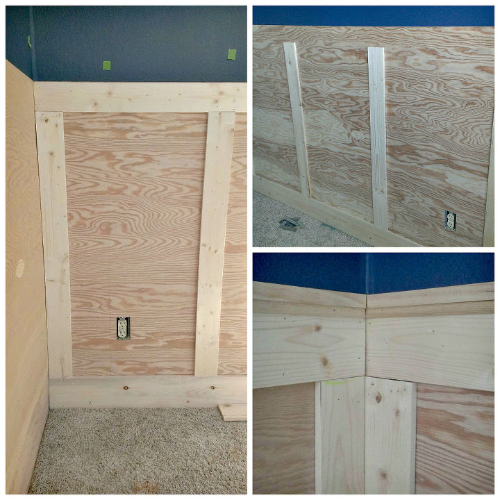 diy board and batten, bedroom ideas, diy, wall decor, woodworking projects, Place the baseboard battens and cap