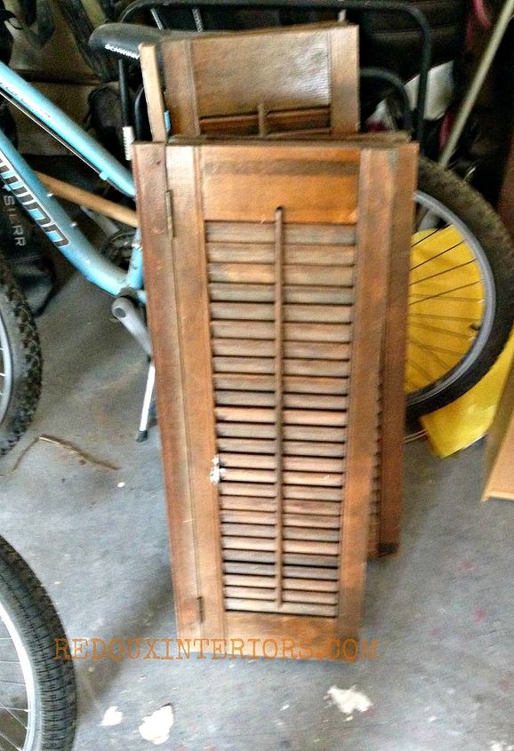 how to paint old shutters and use for decor, Here is what I started with Everyone bypassed them I purchased them for a song