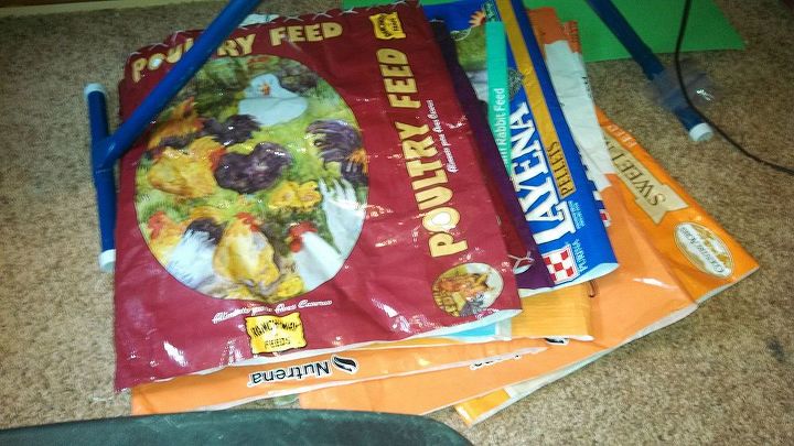 up cycled chicken feed bags, crafts, repurposing upcycling
