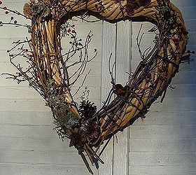 bittersweet projects, crafts, seasonal holiday decor, wreaths, added to heart wreath 2014