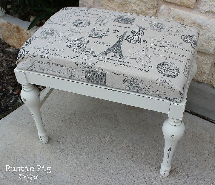 a precious vanity stool, chalk paint, home decor, painted furniture, rustic furniture, After Love