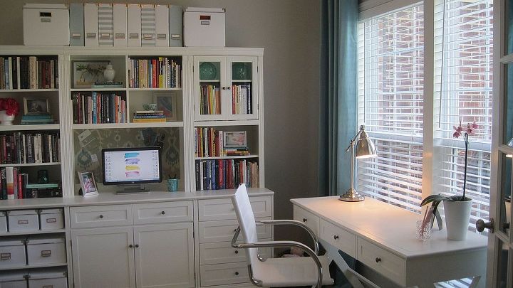 home office makeover diy x base desk, craft rooms, home decor, home office, painted furniture