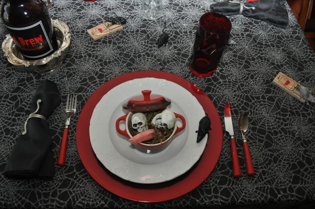halloween tablescape, halloween decorations, seasonal holiday d cor, Halloween dinner is served
