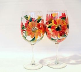 painted wine glass by brushes with a view, painting, Mums by Brushes with A View