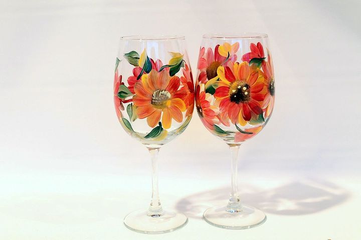 vidrio pintado por brushes with a view, Crisantemos por Brushes with A View