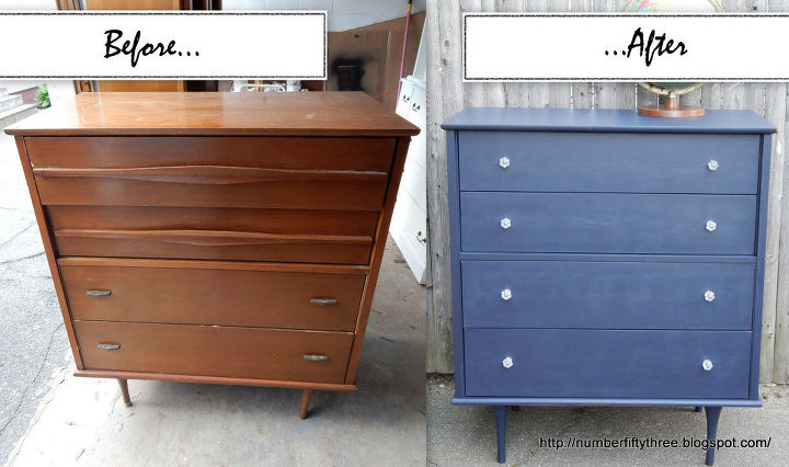coastal blue mcm dresser, painted furniture