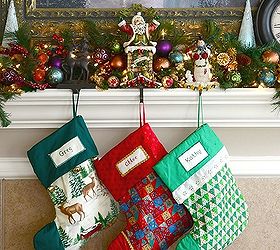 the christmas mantel 2013, home decor, seasonal holiday decor, Handmade stockings at The Dedicated House