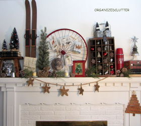 vintage rustic christmas mantel, christmas decorations, repurposing upcycling, seasonal holiday decor