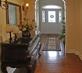 french country entry, foyer, painted furniture, French foyer