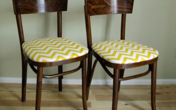 Curbside Find Makeover {Bentwood Chairs With Chevron Seats}