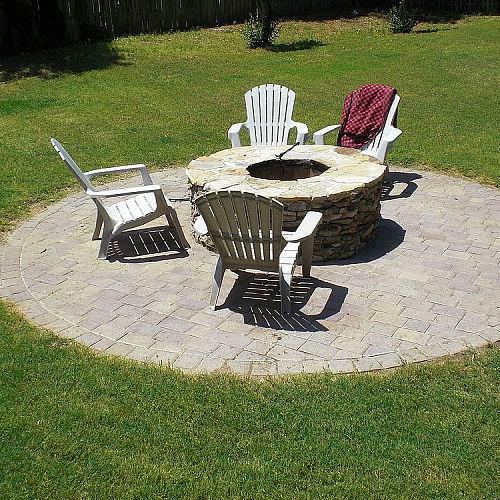 down home southern firepit, concrete masonry, diy, how to, outdoor living