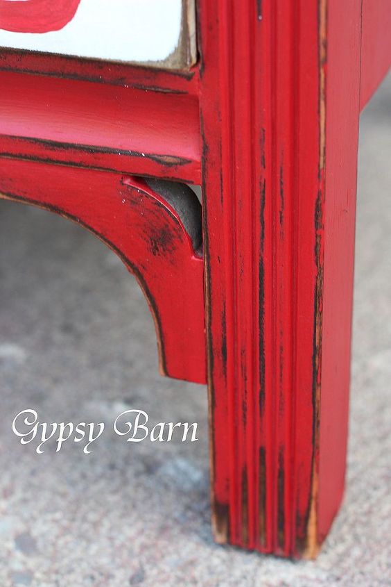 nothing like furniture as art, painted furniture, The distressing close up