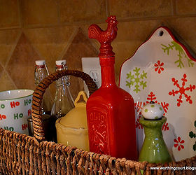 my christmas kitchen, crafts, kitchen design, seasonal holiday decor, Basket filled with Christmas goodies