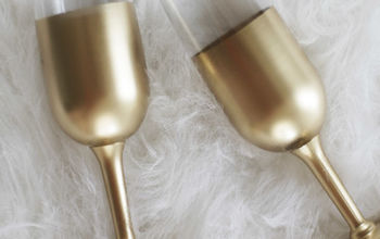 Gold Dipped New Years Champagne Flutes