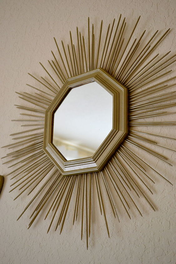 diy sunburst mirror, crafts, home decor, wall decor