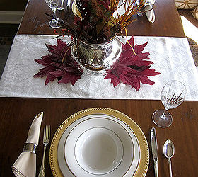 simple fall tablescape using mixed metals, seasonal holiday decor