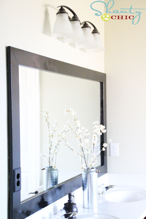 diy cheap and easy bathroom mirror frame, bathroom ideas, home decor, DIY Bathroom Mirror