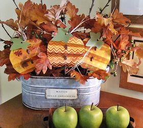 fun easy and inexpensive pleated paper pumpkins, crafts, seasonal holiday decor, Love the way they look added to all florals