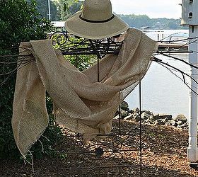 scarecrow from a garden trellis, gardening, outdoor living, repurposing upcycling, landscaping burlap