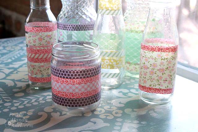 jarrones sencillos de washi tape springcolors