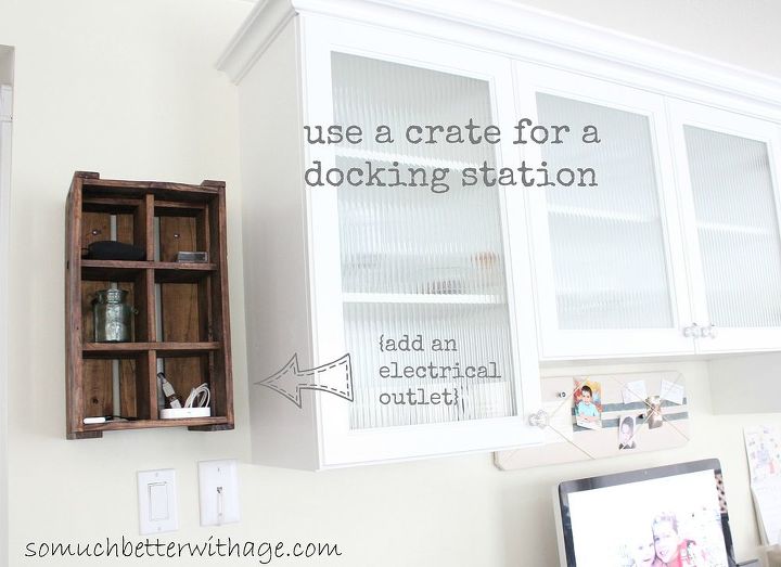 kitchen office, craft rooms, home decor, home improvement, home office, kitchen design, Create a docking station for your iPods