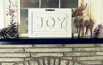 Wood Letter Christmas Sign With Old Cabinet Door