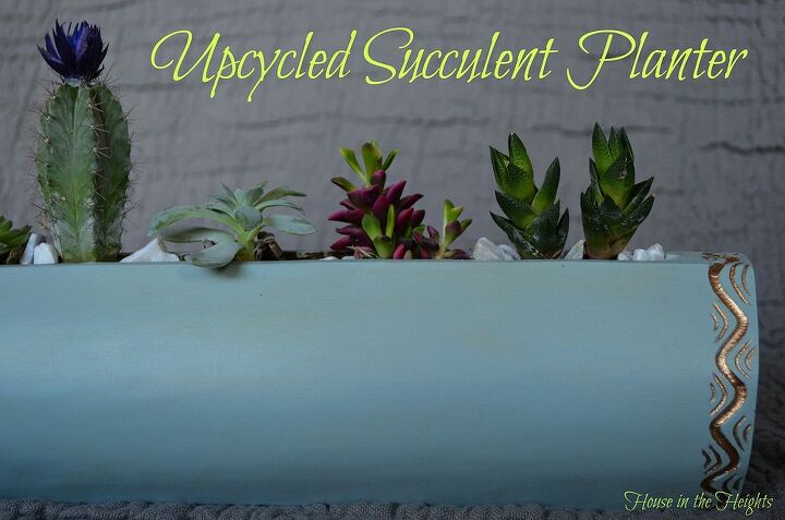 upcycled succulent planter, flowers, gardening, repurposing upcycling, succulents