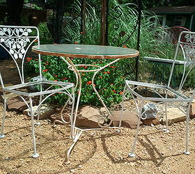 vintage bistro makeover, outdoor furniture, outdoor living, painted furniture, Before