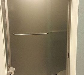 bathroom redo science experiment to pristine clean for around 400, bathroom ideas, cleaning tips, diy, doors, how to, New door hard to even notice the outdated tile now