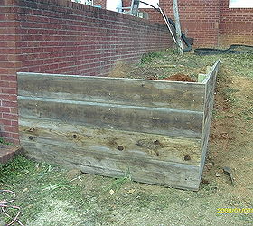 i put in a raised bed the post are pressure treated 4 x 4 s and the boards are, gardening, raised garden beds, The boards used are cedar They came off a old pergola that fell down