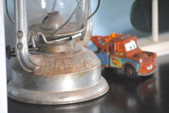 trains planes and cars themed boys room, bedroom ideas, home decor, Don t forget to add personal touches like this vintage lantern from my husband s grandmother