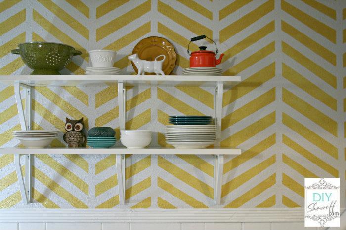 a 2012 diy recap, crafts, home decor, herringbone accent wall and open shelving apartment makeover