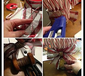 easy candy cane vase, christmas decorations, seasonal holiday decor, Step 3 making the lovely bow come to life