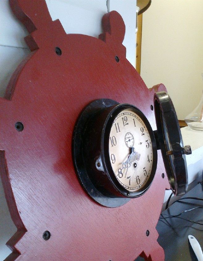 chelsea ship s clock, home decor, repurposing upcycling, Chelsea Ship s Clock with hinged water proof cover
