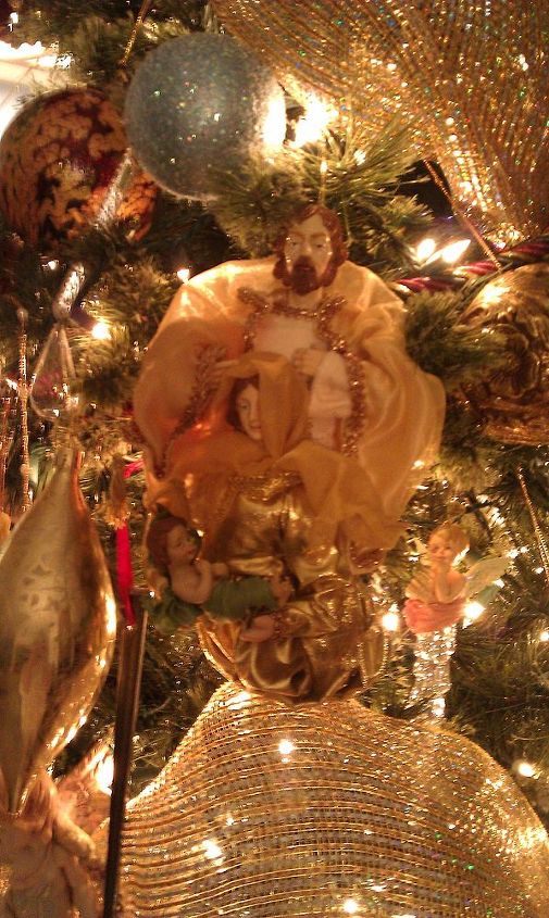 welcome to our christmas, christmas decorations, seasonal holiday decor, Joseph Mary Jesus a favorite ornament