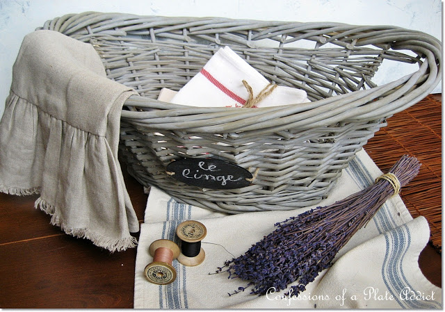 easy ideas for stylish storage, storage ideas, Create your own inexpensive grey willow basket and chalkboard tag
