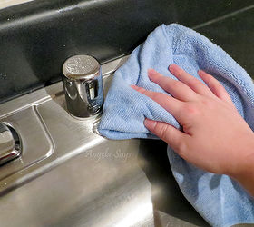 how to clean stainless steel sinks and make them shine, cleaning tips, kitchen design, Rinse again and buff sink dry