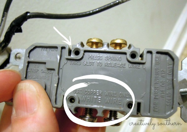 replacing wall outlets, diy, electrical, how to, Wires may attach to screws or through slots on the back of the outlet Be sure to connect wires to appropriate sides See detailed instructions on full post